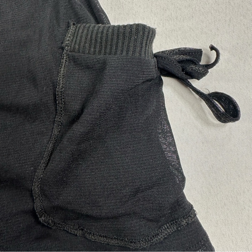 Made In Italy Sheer Black Tank Top XS Pockets Unique Y2K Grunge *Read Descript** - Picture 2 of 9